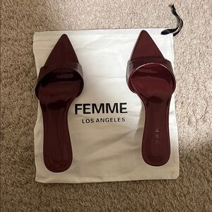La Femme Burgundy Heels
